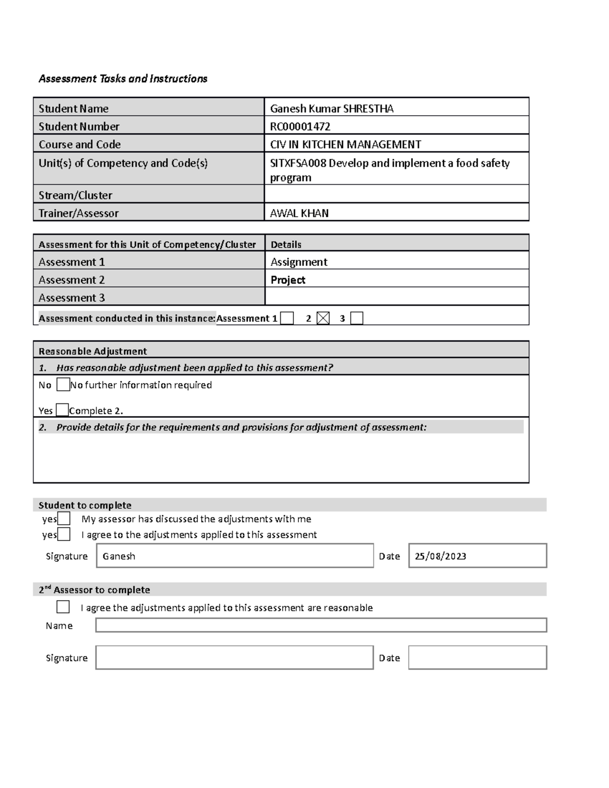 RC- Sitxfsa 008-Assessment-2-Project-1-Autosaved - Assessment Tasks and ...