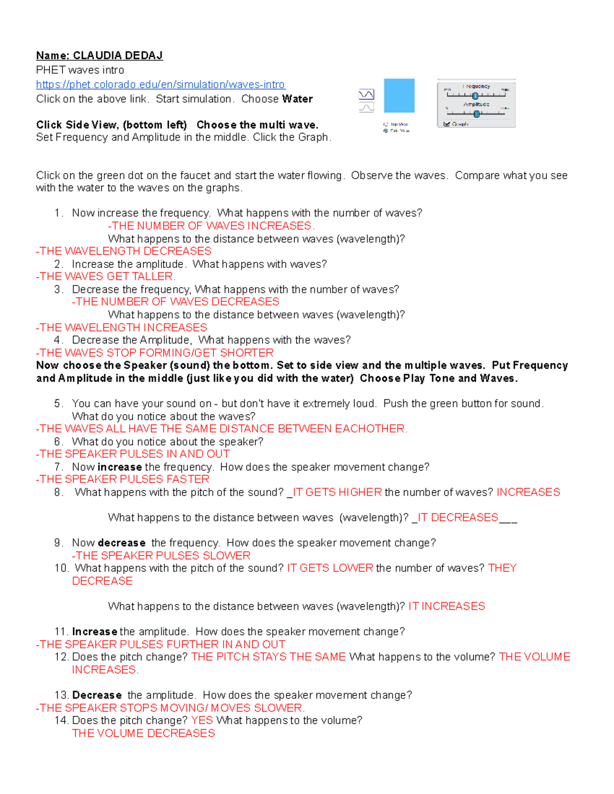 Phet Wave Investigation Answer Key