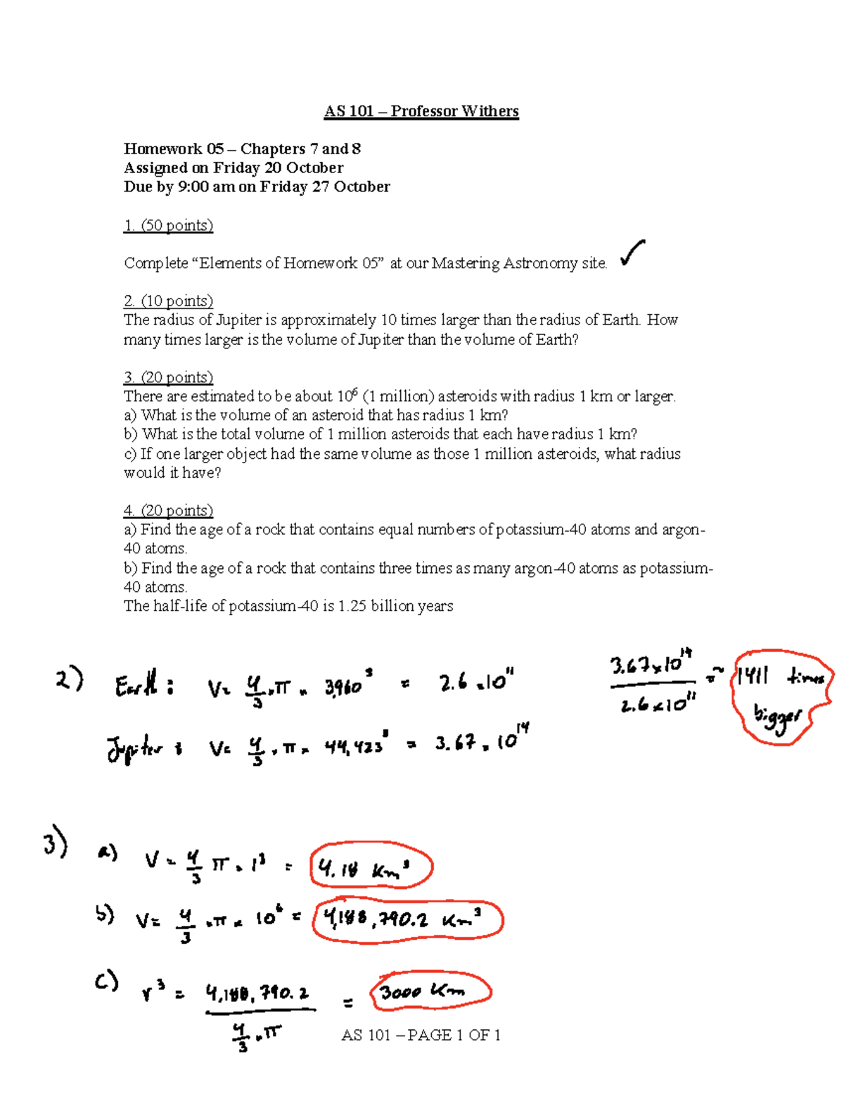 AS 101 - HW 5 - Prof. Withers - AS 101 – PAGE 1 OF 1 AS 101 – Professor ...