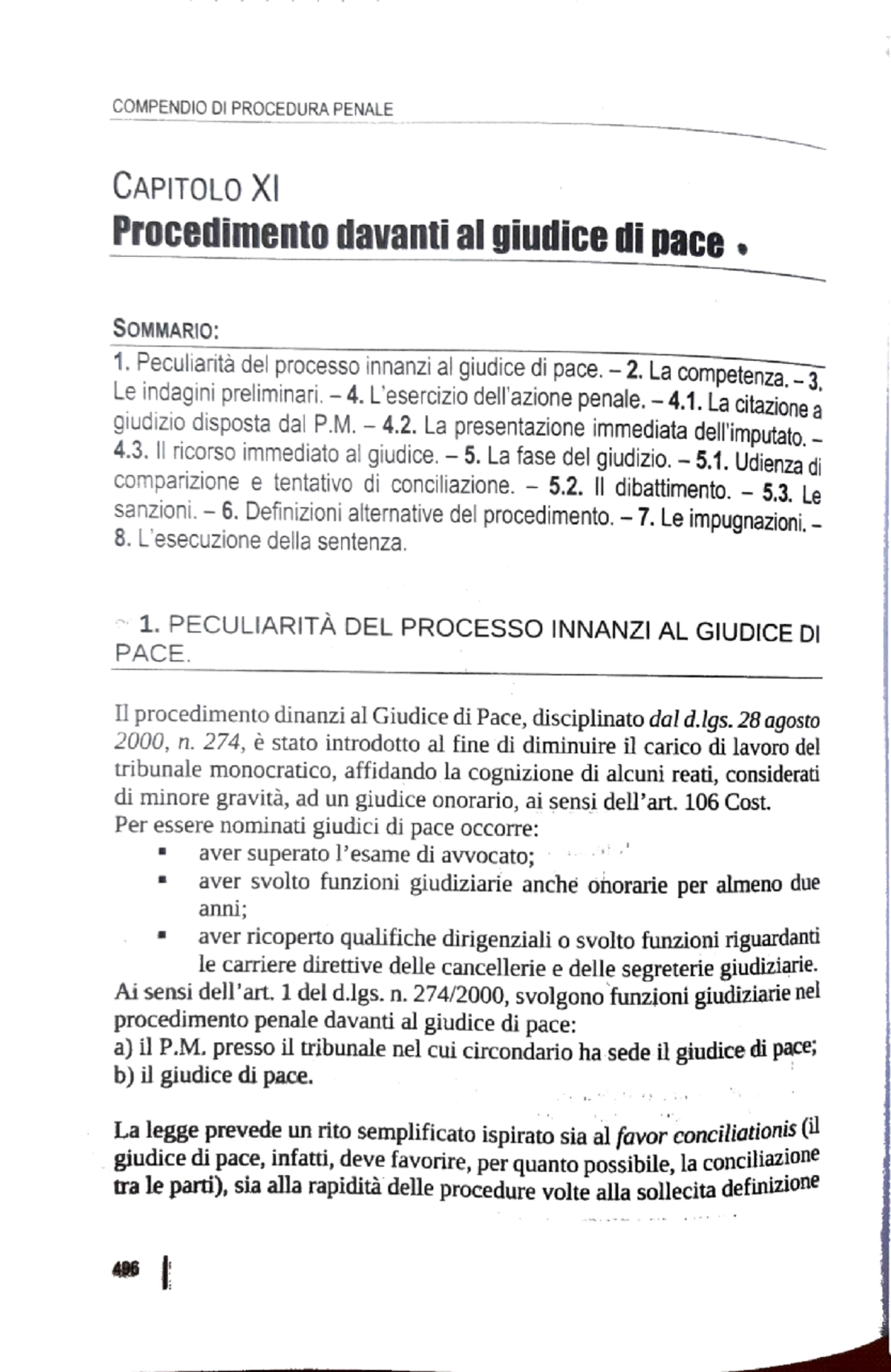 Procedimenti Davanti Al Giudice Di Pace - COMPENDIO Dl PROCEDURA PENALE ...