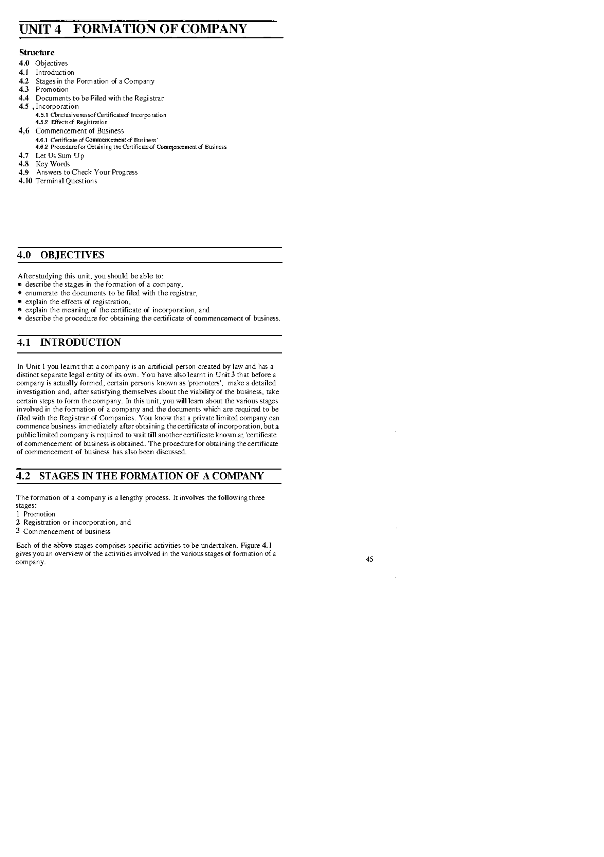 Unit-4 - its lecture notes - UNIT 4 FORMATION OF COMPANY Structure 4 ...