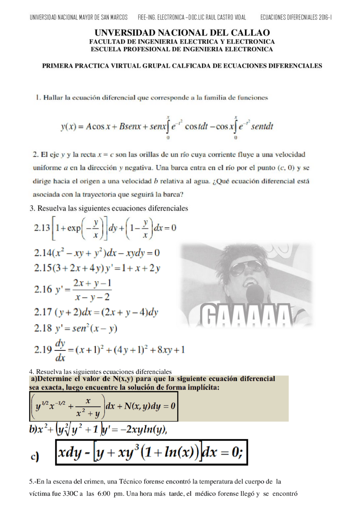 Primera Practica De Ecuaciones Diferenciales Raul Castro Vidal Calculo Iv Warning Tt 6488