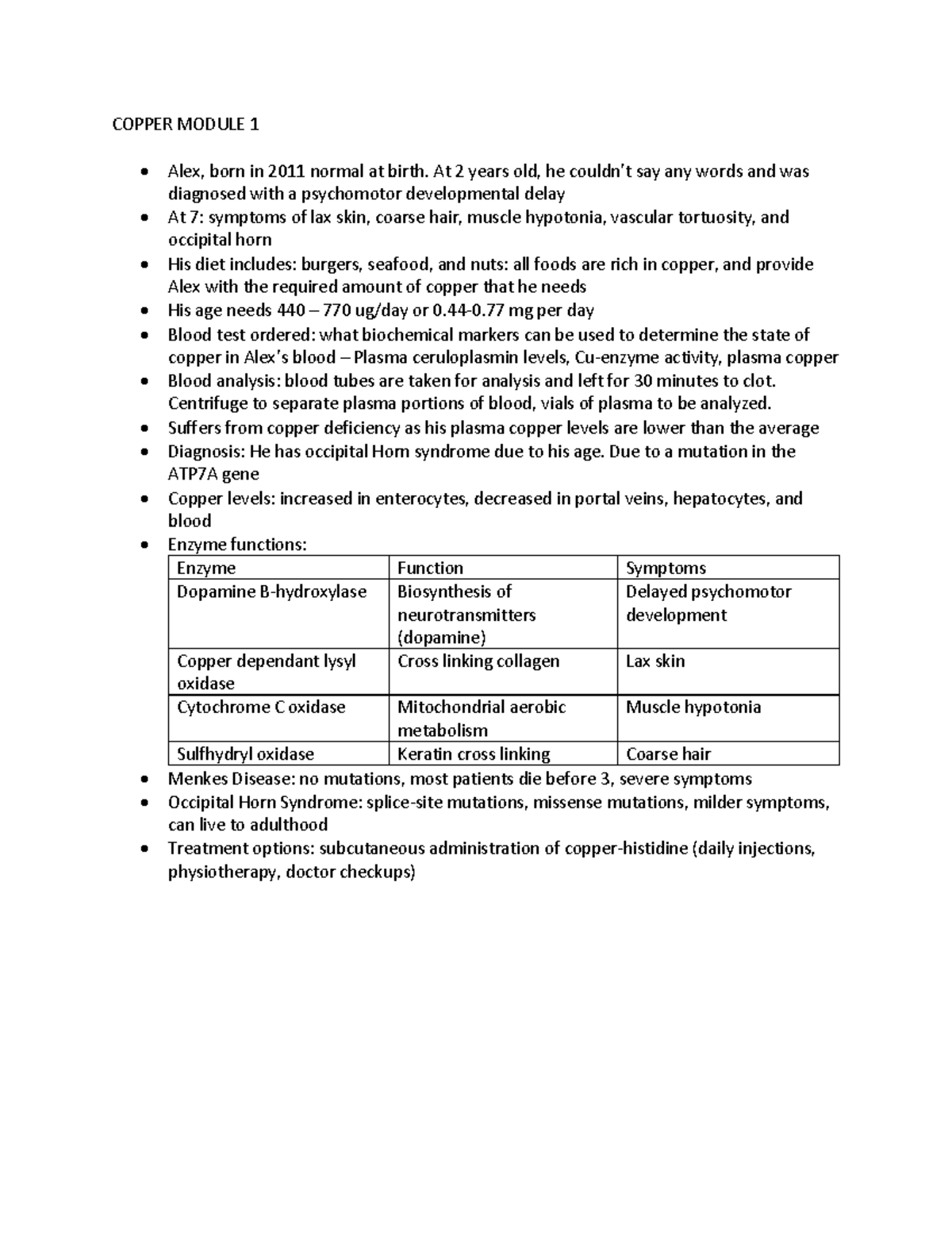 Copper E-moldules - LIFESCI 3N03 NOTES - 2022-2023 - Fall Semester ...
