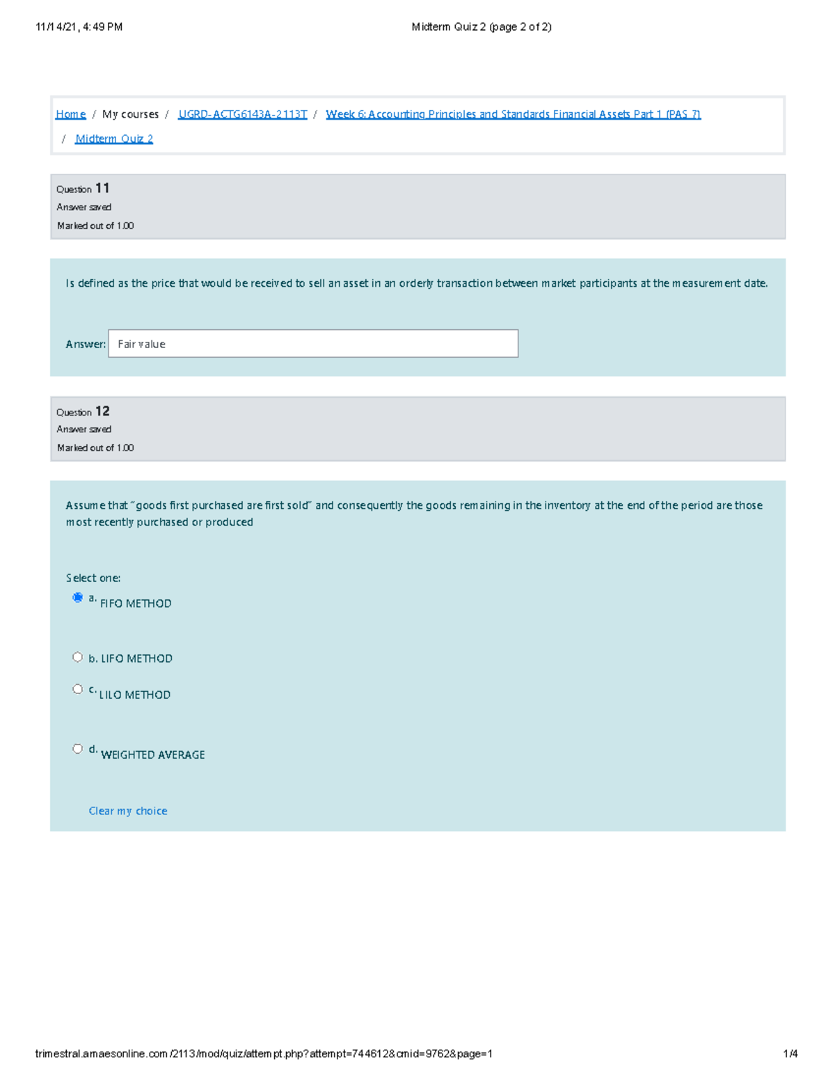 Midterm Quiz 2 (page 2 Of 2) - Home/My Courses/ UGRD-ACTG6143A-2113T ...