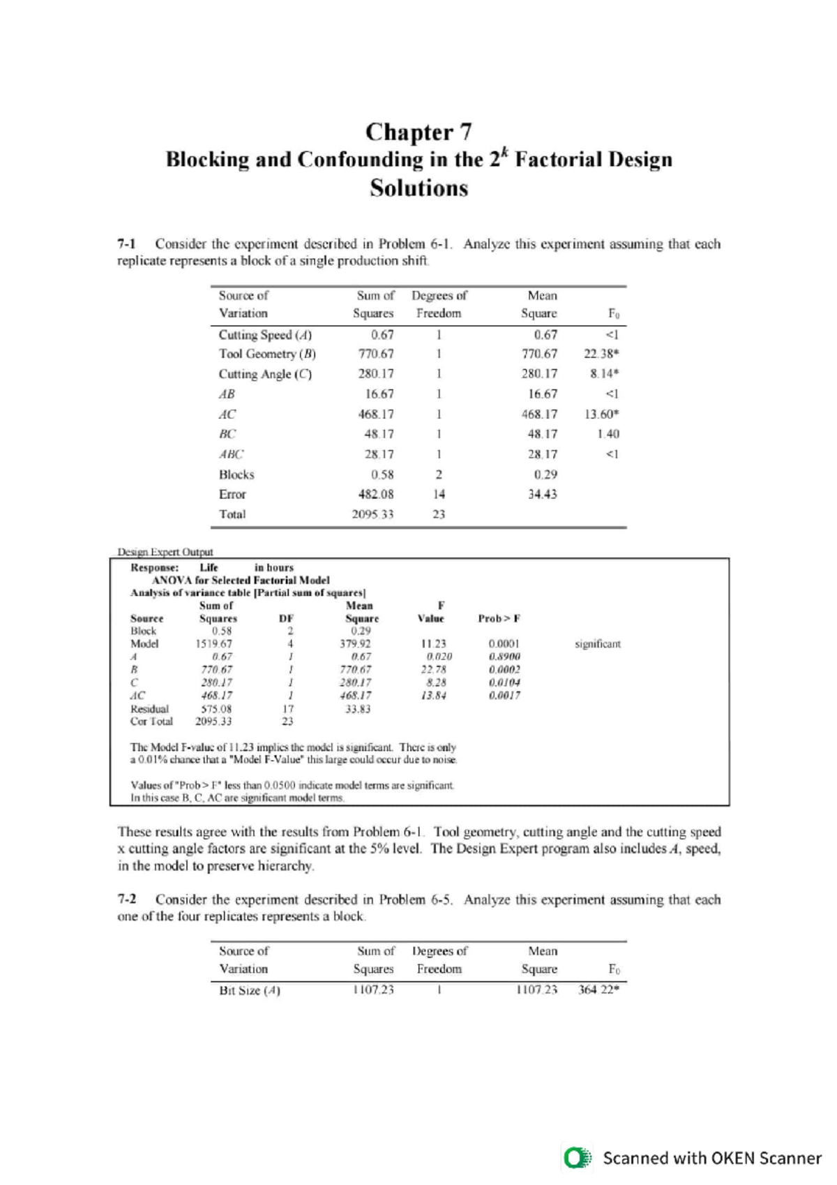 2^{k} Factorial Design Solutions - Mathematics - Studocu