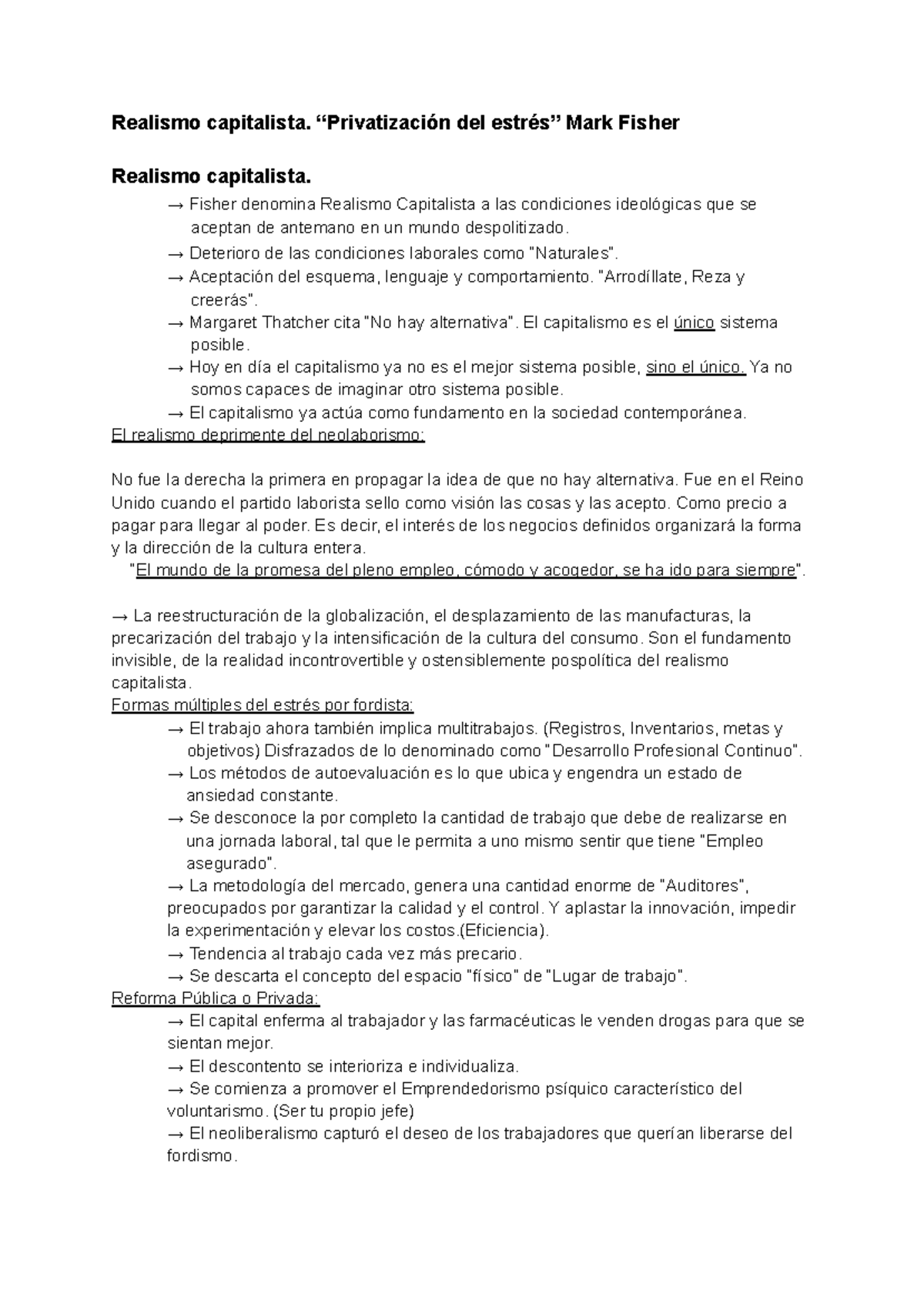 Realismo Capitalista Mark Fisher - Realismo Capitalista. “Privatización ...