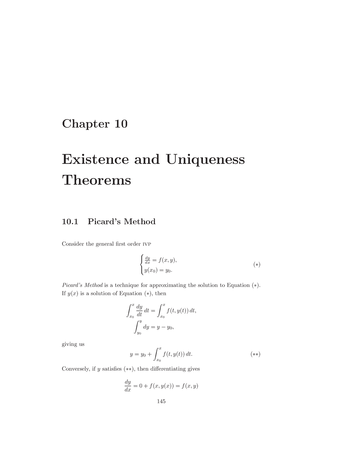 Differential Equation P9 - Chapter 10 Existence And Uniqueness Theorems ...