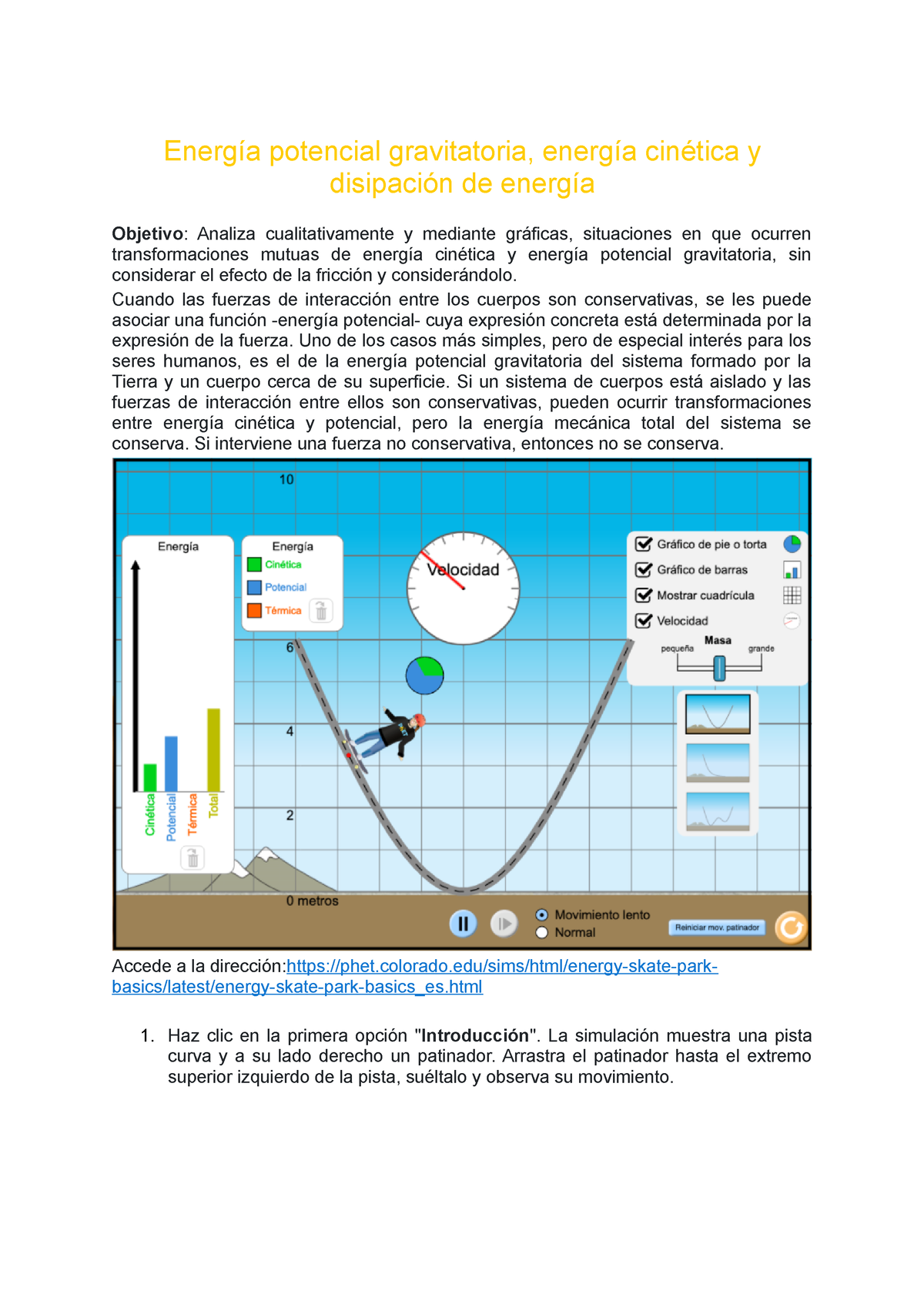 Práctica De Laboratorio Número Uno - Energía Potencial Gravitatoria ...