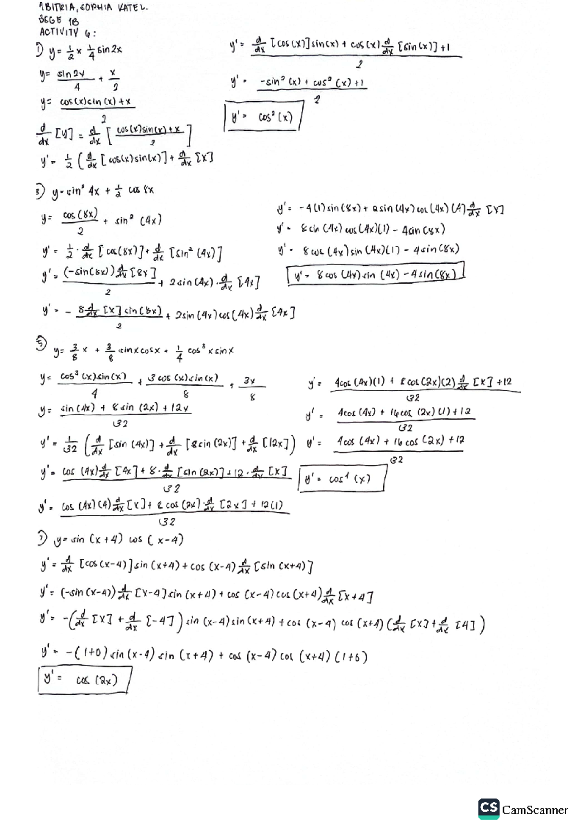 CalculusACT614 Solutions for some activities in Differential and Integral Calculus 6th