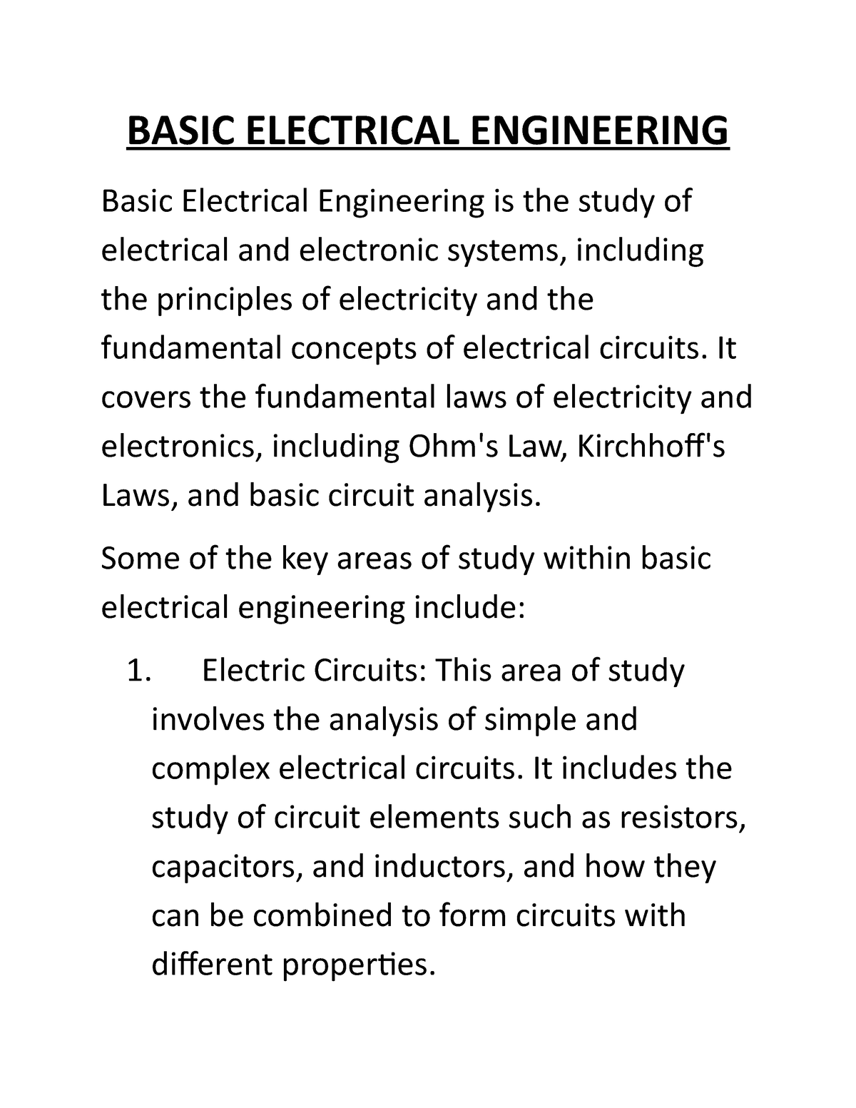 Basic Electrical Engineering - BASIC ELECTRICAL ENGINEERING Basic ...