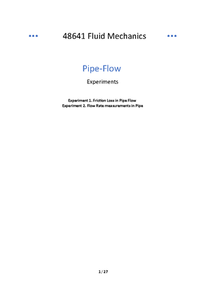 Pipe Flow Experiments final draft (9 out of 10) - Pipe Flow Experiments ...