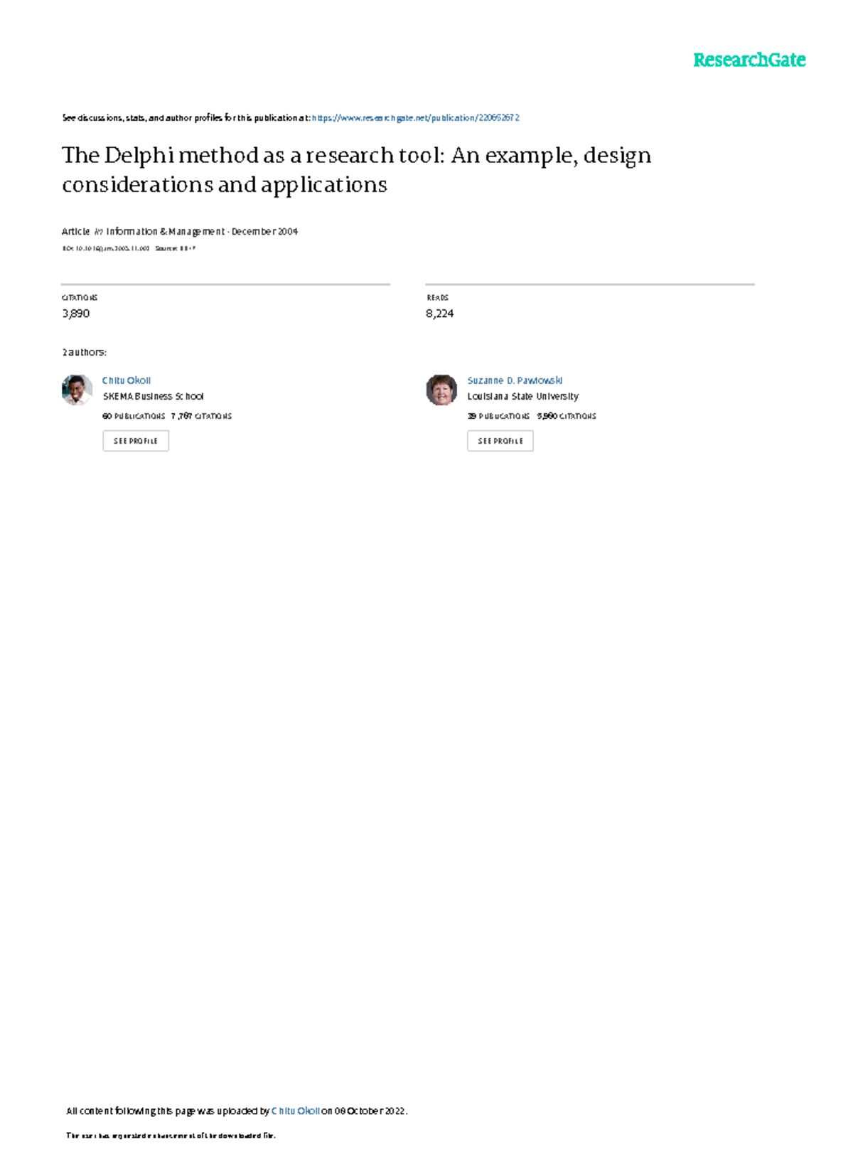 The Delphi method as a research tool An example de - See discussions ...