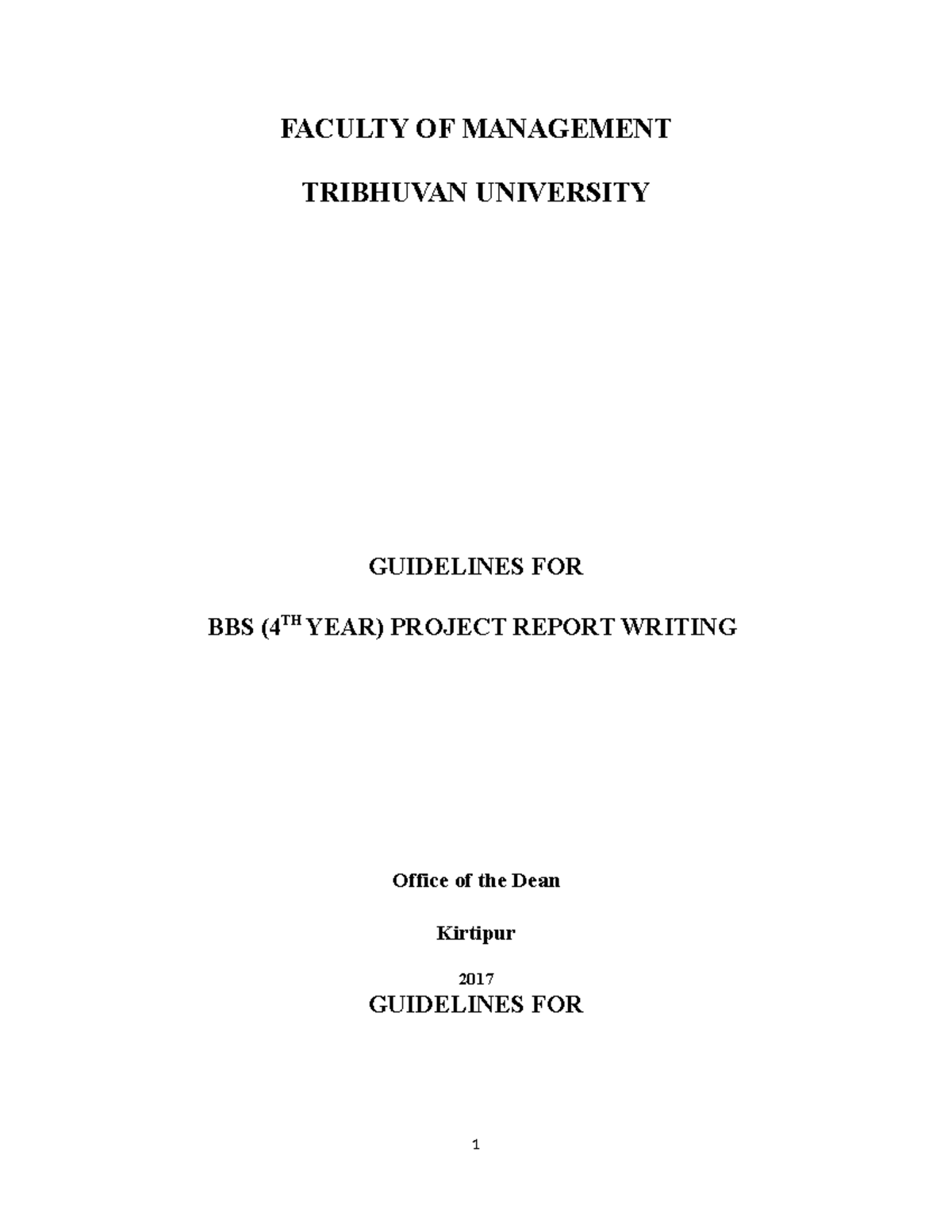 BBS Project format 2074 246705 - FACULTY OF MANAGEMENT TRIBHUVAN ...