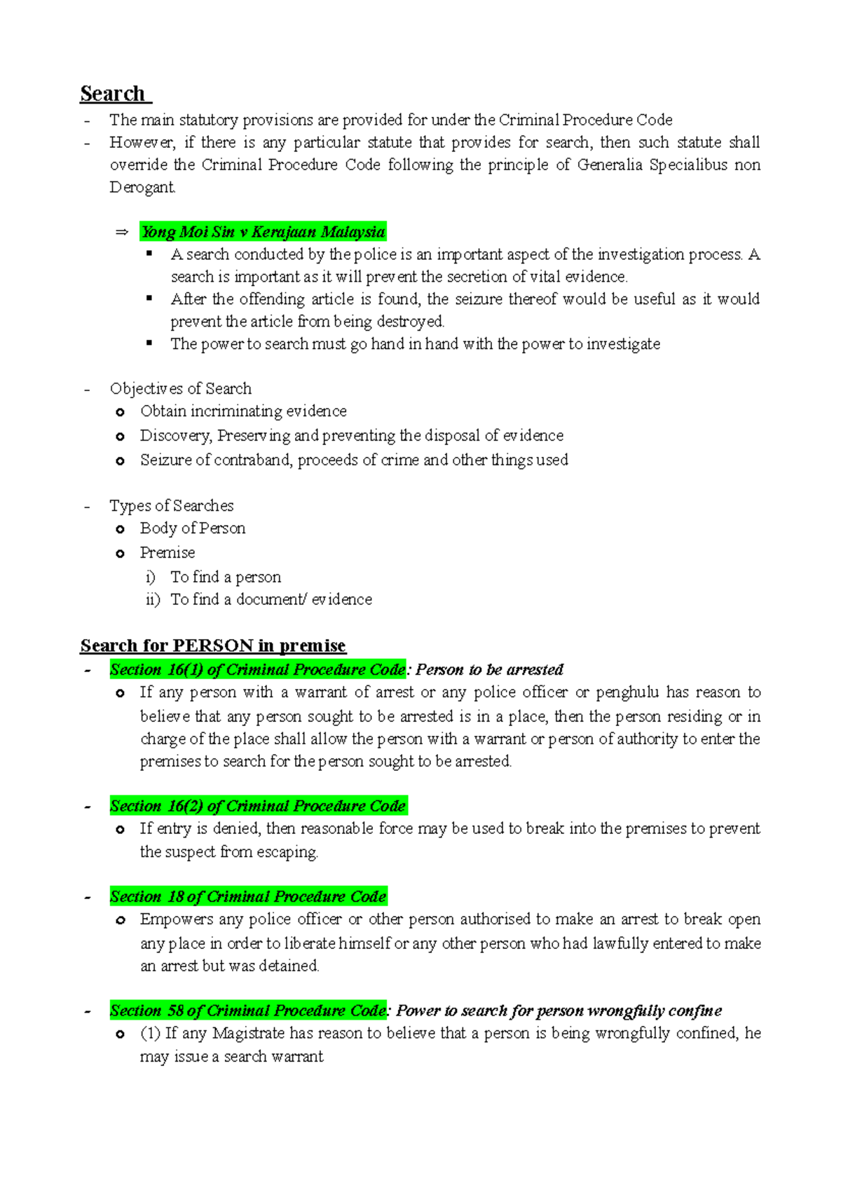 Section 15 Criminal Procedure Code