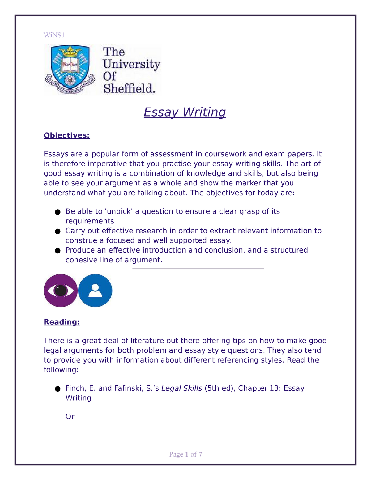essay writing objectives