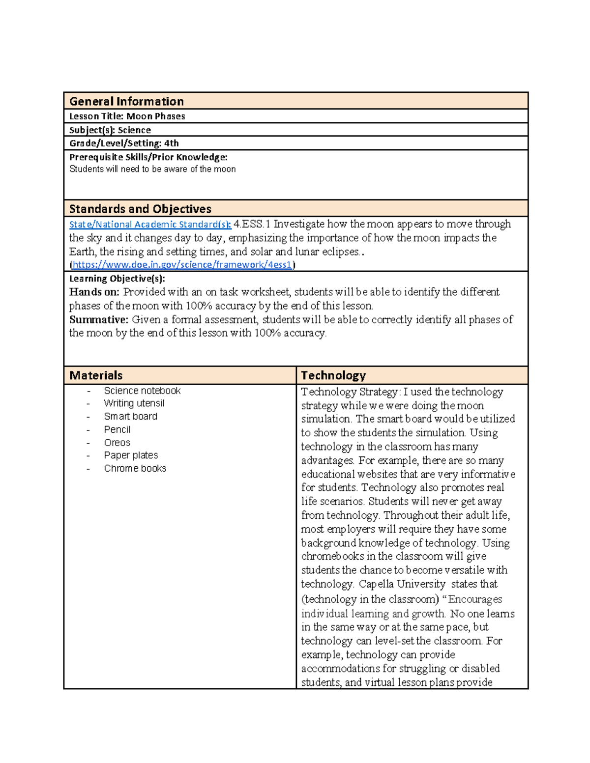 5E Lesson Plan (1) - General Information Lesson Title: Moon Phases ...