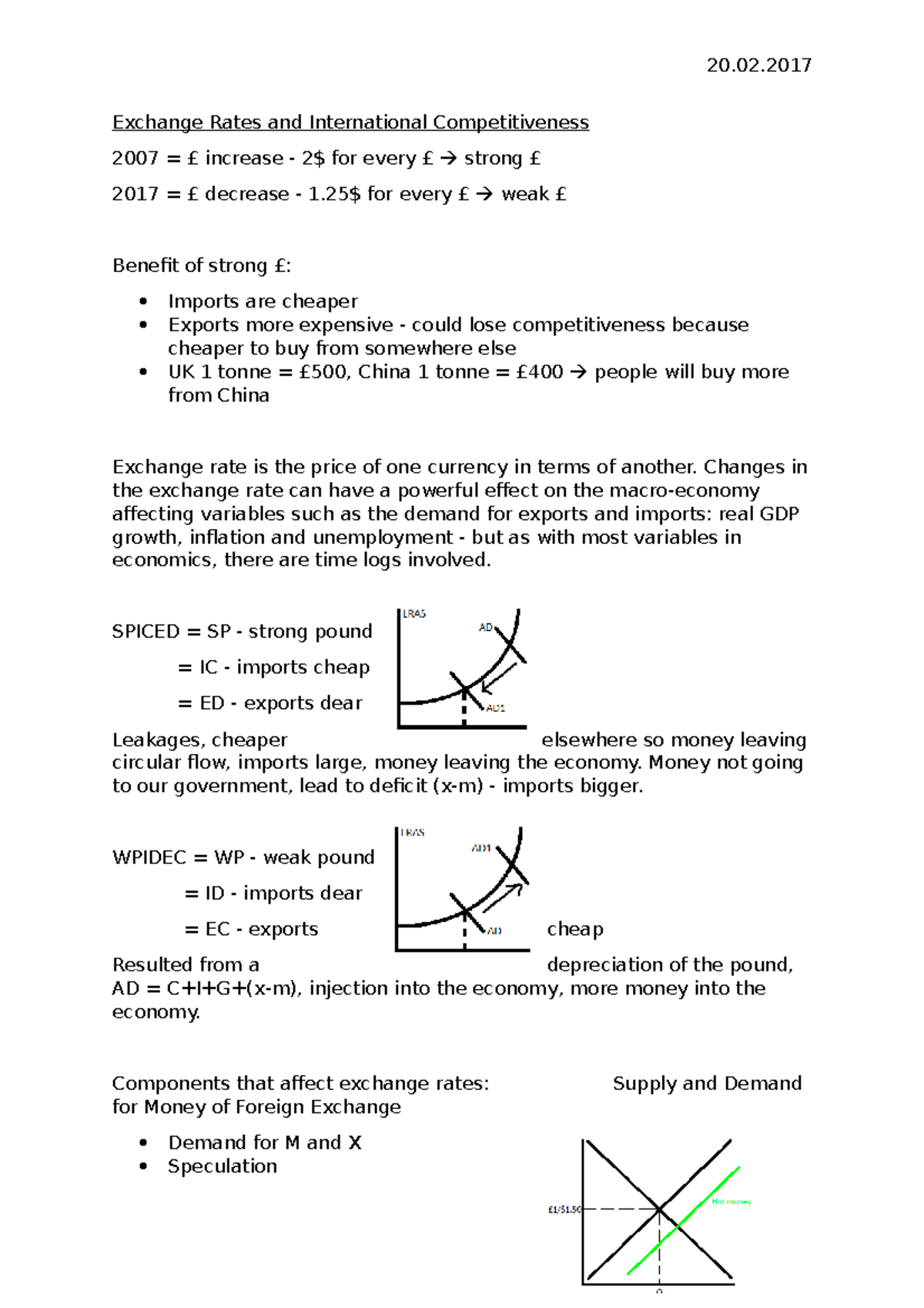 E 20 - Lesson notes for macroeconomics - 20. Exchange Rates and ...