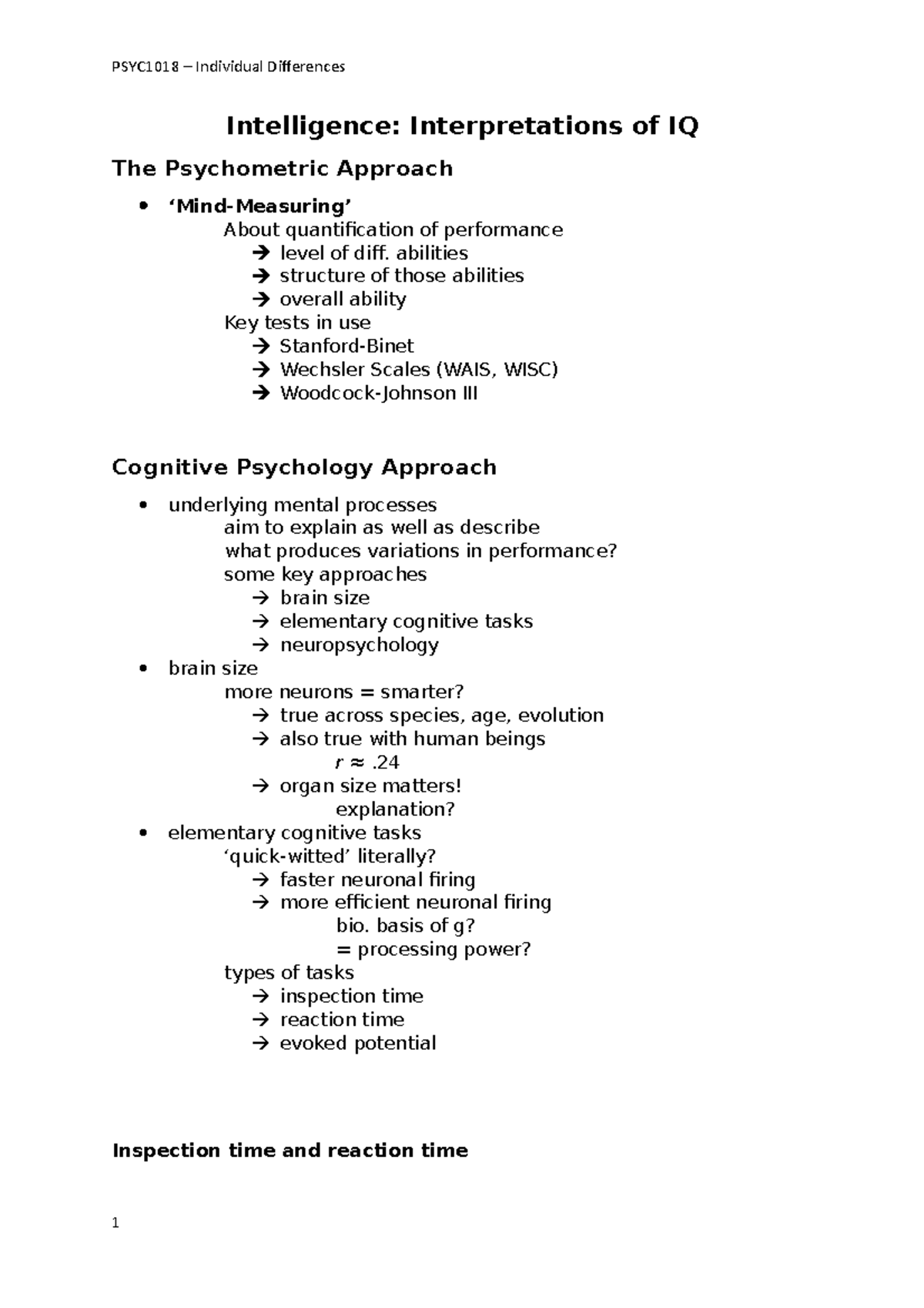 Intelligence -interpretations Of IQ - Intelligence: Interpretations Of ...