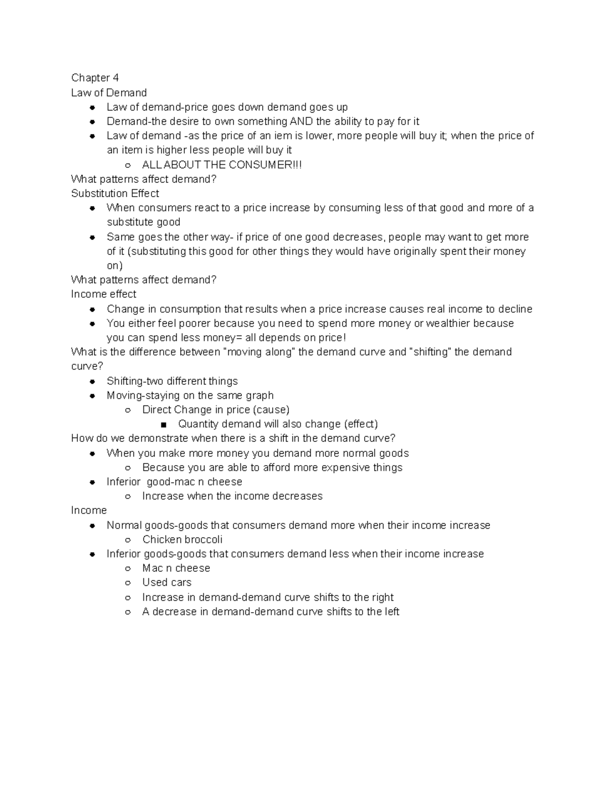 Unit 2-law of supply and demand - Chapter 4 Law of Demand Law of demand ...