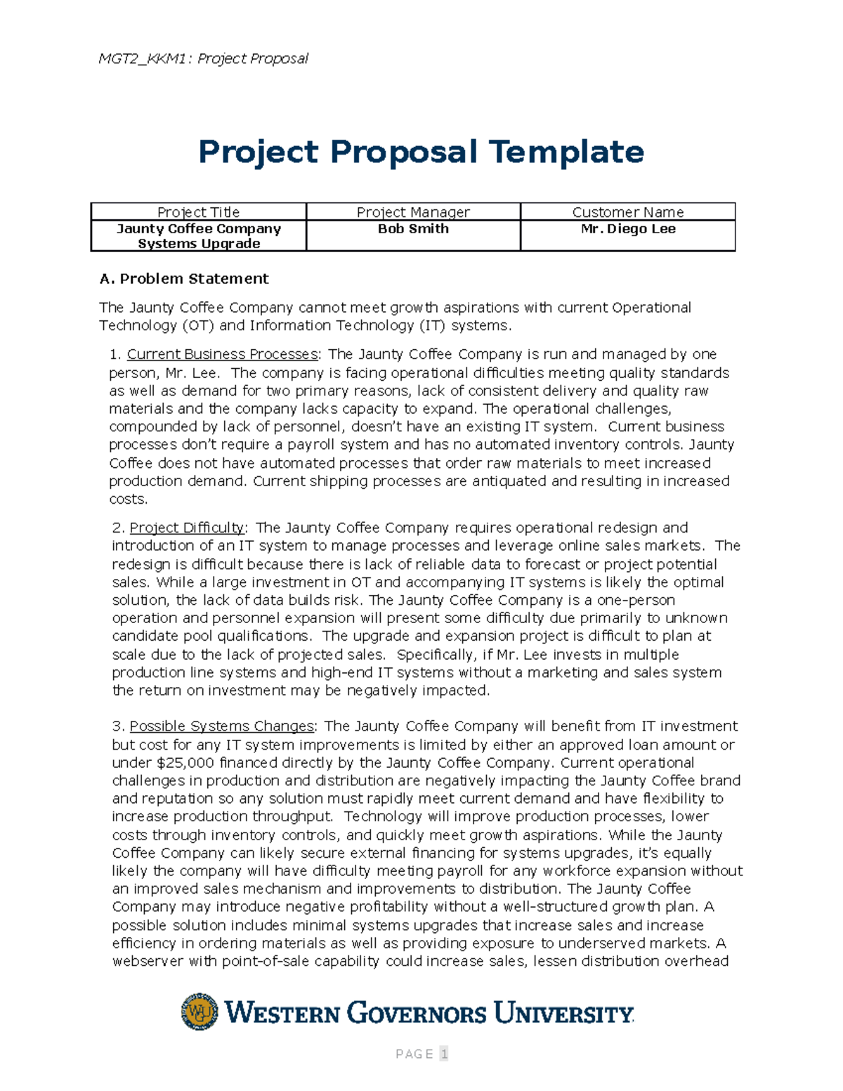 Task 1 Project Proposal Jaunty Coffee SEP 2023 - MGT2_KKM1: Project ...