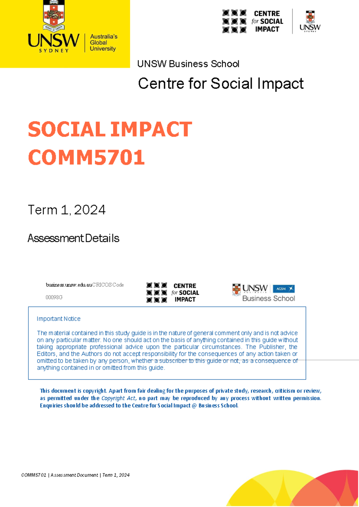COMM5701 Assessment Details T1 2024 (final edit) - COMM5701