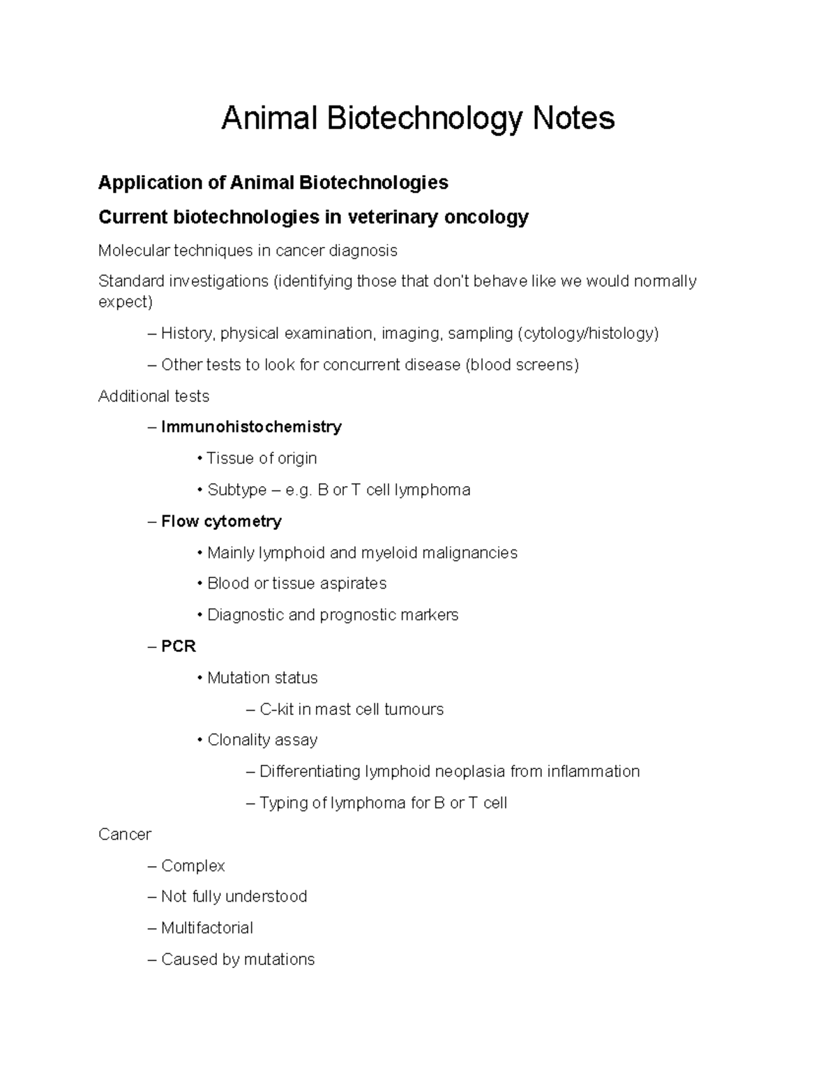 Animal Biotechnology Notes Animal Biotechnology Notes Application of