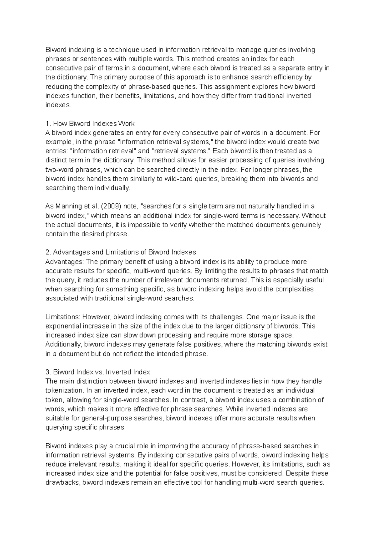 Studocu CS 3308 - Discussion Forum U1 - Biword indexing is a technique ...