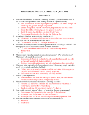 1 Exam One Lecture Objectives Fall 2021 Management 3200 Exam One