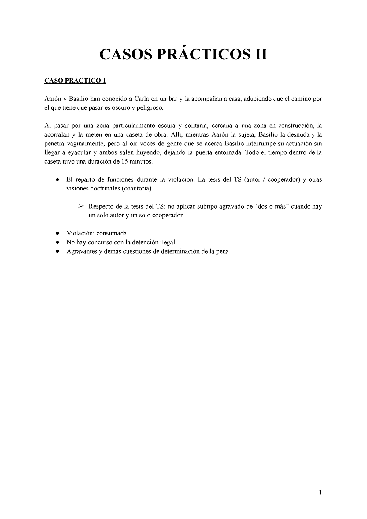 Casos PrÁcticos Ii Casos PrÁcticos Ii Caso PrÁctico 1 Aarón Y Basilio Han Conocido A Carla En 9208