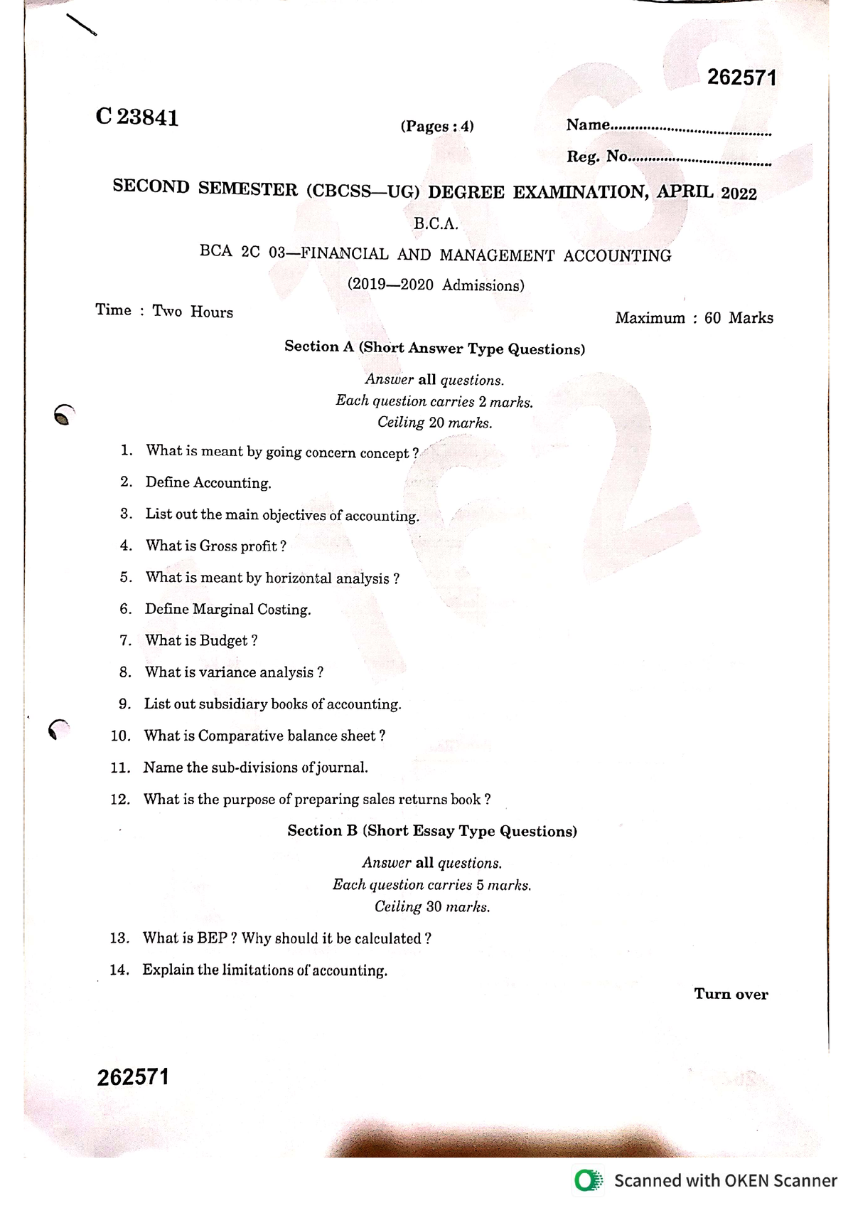 Bca Questions - Previous Year Question Papers - Bachelor's Of Computer ...