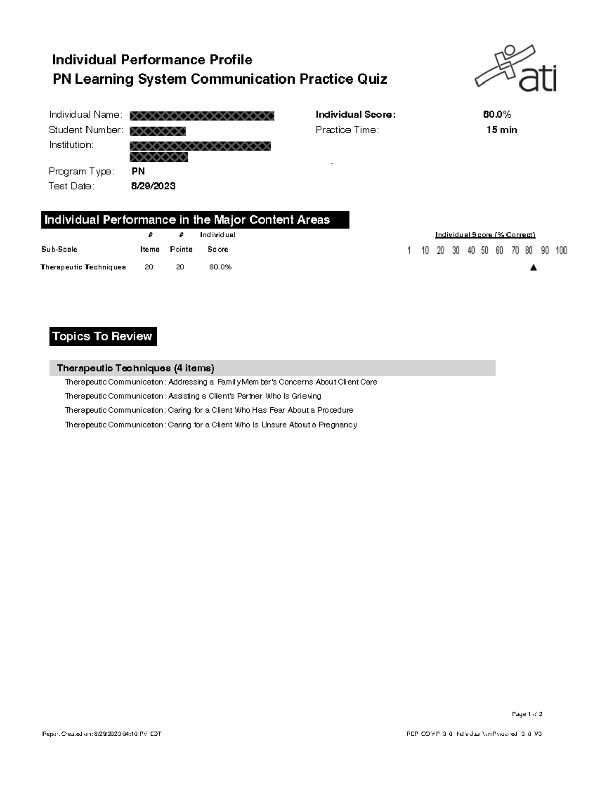 Report - Individual Performance Profile PN Learning System ...
