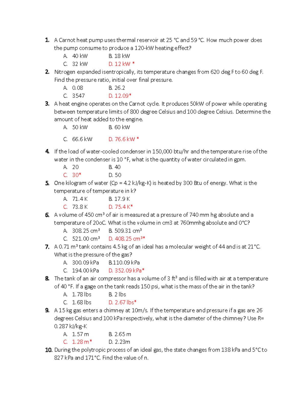 Power and Industrial Plant Engineering Q1 - A Carnot heat pump uses ...