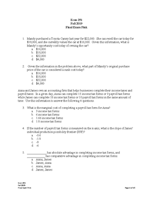 Practice Exam 1 Cheat Sheet 2 - ECON 251 Exam 1 Purdue Blanchard ...