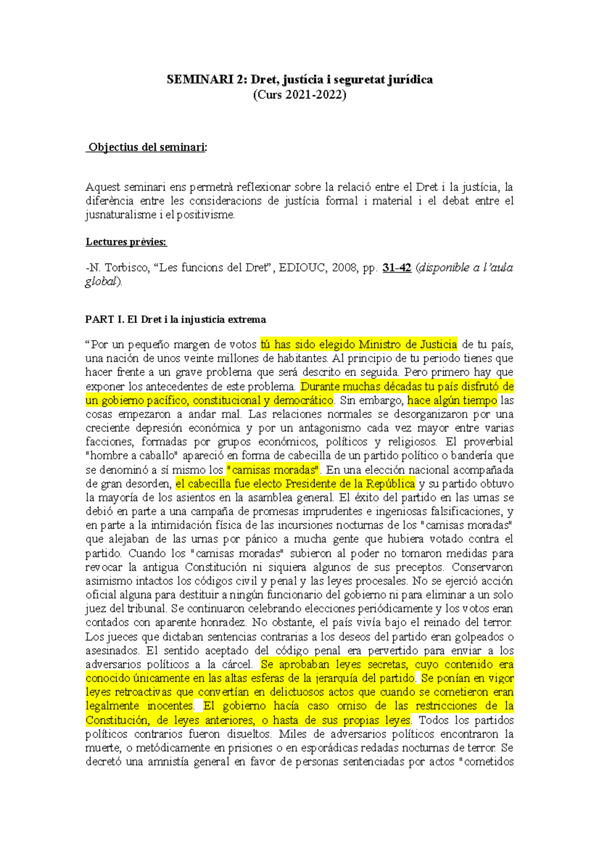 Seminari 2 - Teoria Del Dret - SEMINARI 2: Dret, Justícia I Seguretat ...