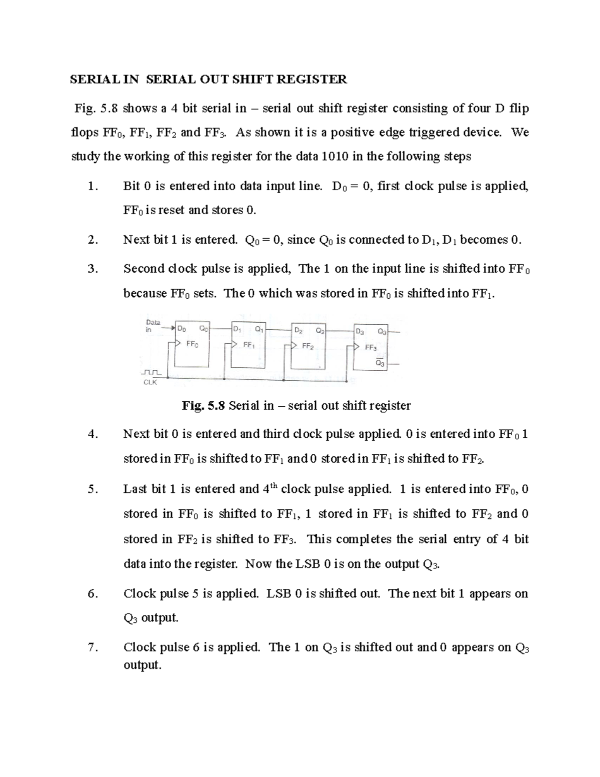 Serial In Serial Out Shift Register - SERIAL IN SERIAL OUT SHIFT ...