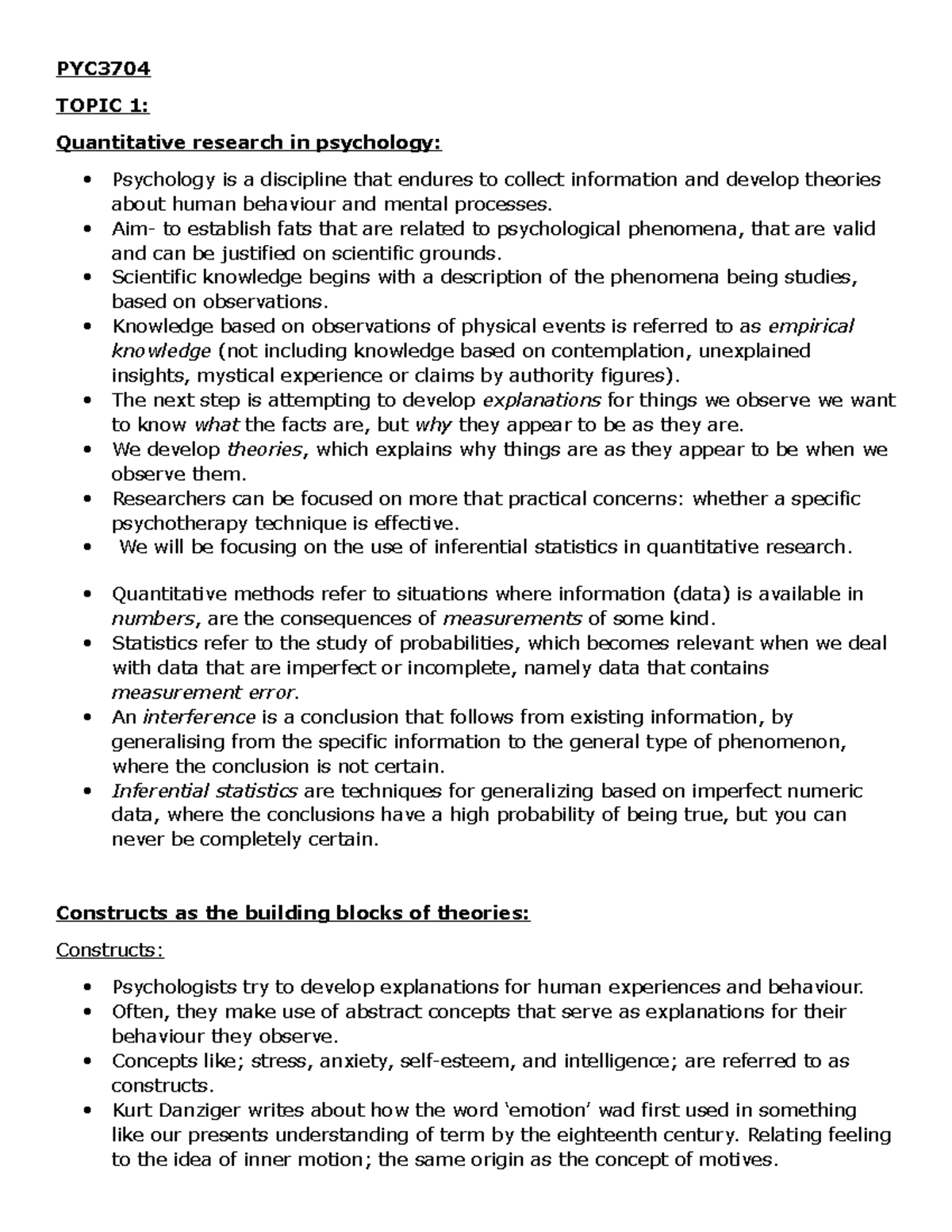 PYC3704 summary - Chapter 1-4 are summarized. - PYC TOPIC 1 ...