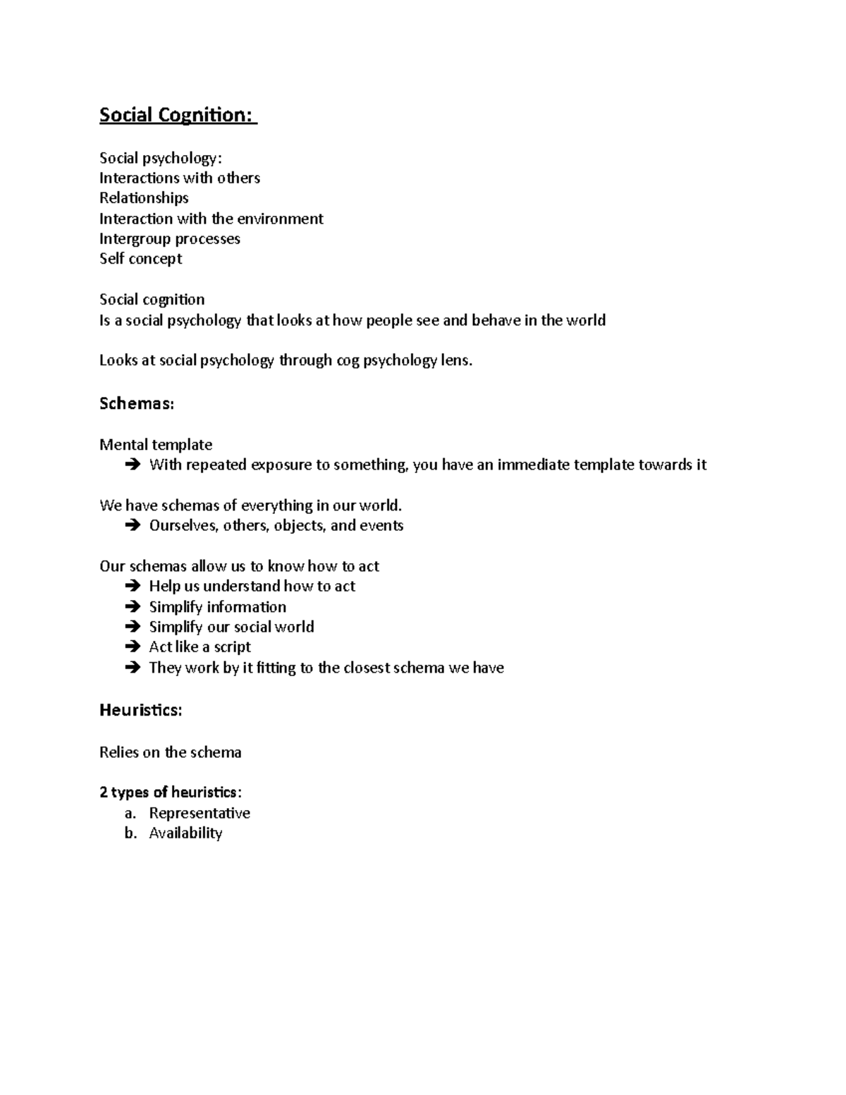 Social Cognition - PSYC 200 Personal Notes Elliott Lee - Social ...