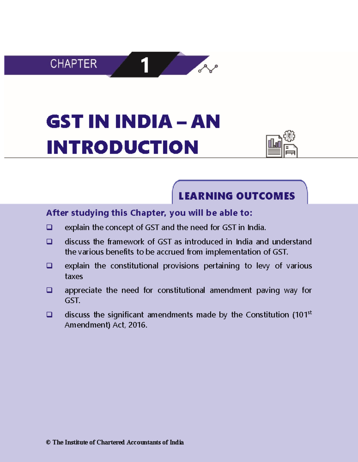 ICAI MATERIAL STUDY NOTES - GST IN INDIA – AN INTRODUCTION LEARNING ...