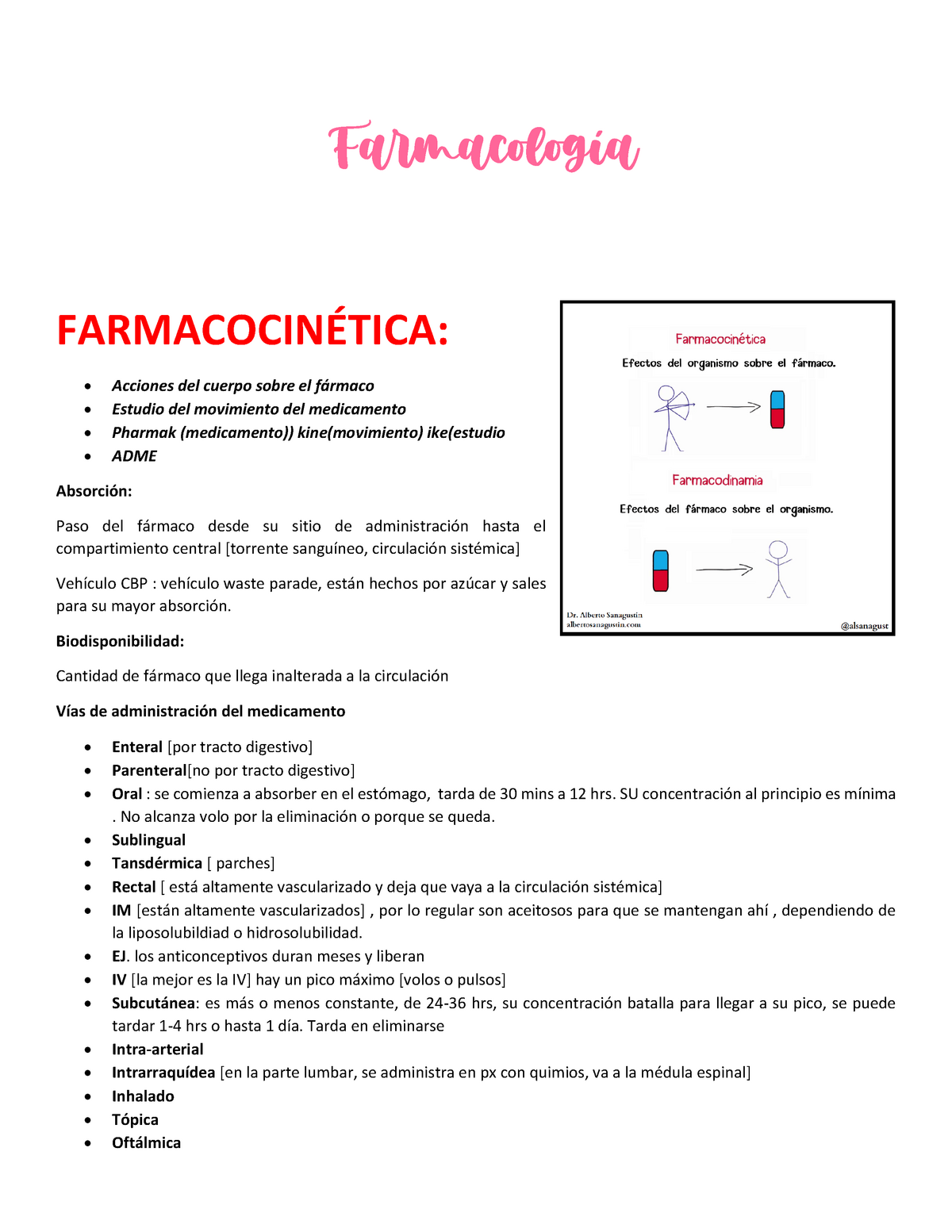 Farmacocinetica Y Farmacodinamia - Farmacología FARMACOCINÉTICA ...