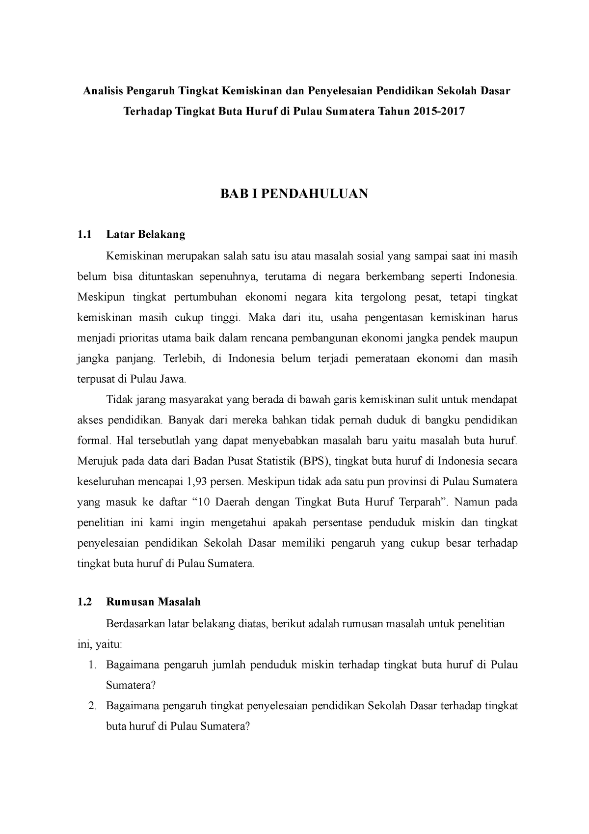 Analisis Pengaruh Tingkat Kemiskinan Dan Penyelesaian Pendidikan ...