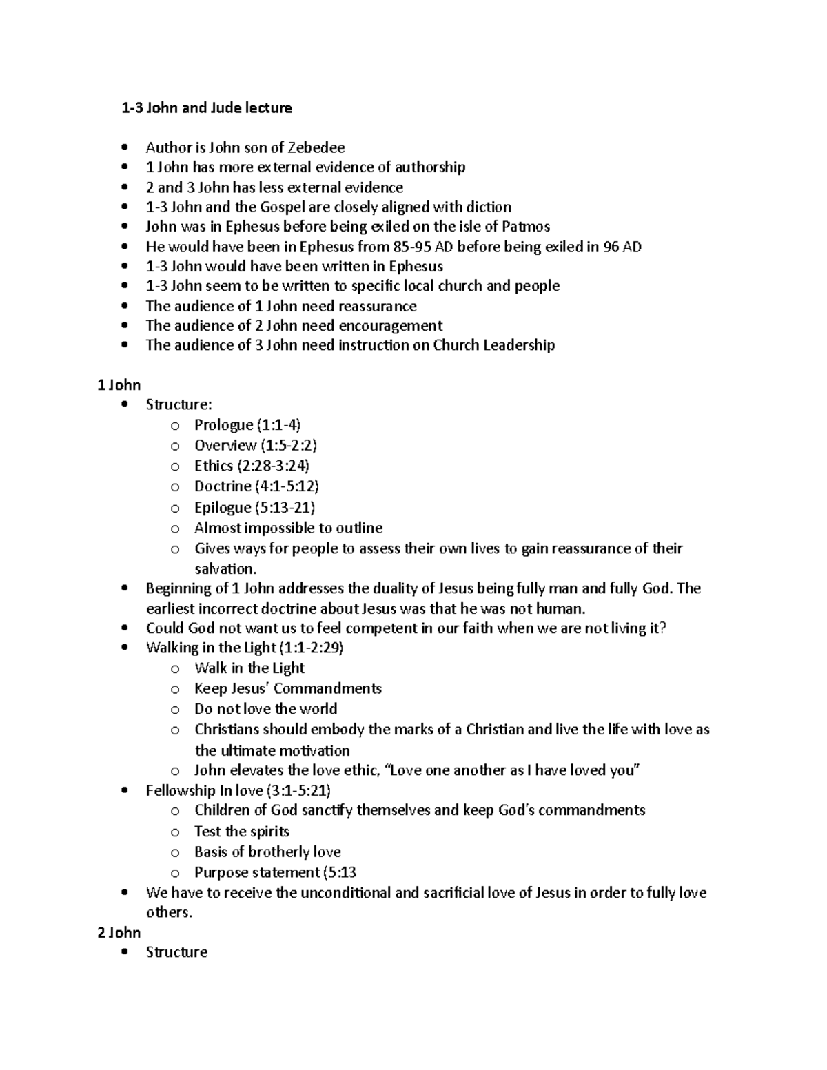 1-3 John and Jude Lecture Notes - 1-3 John and Jude lecture Author is ...