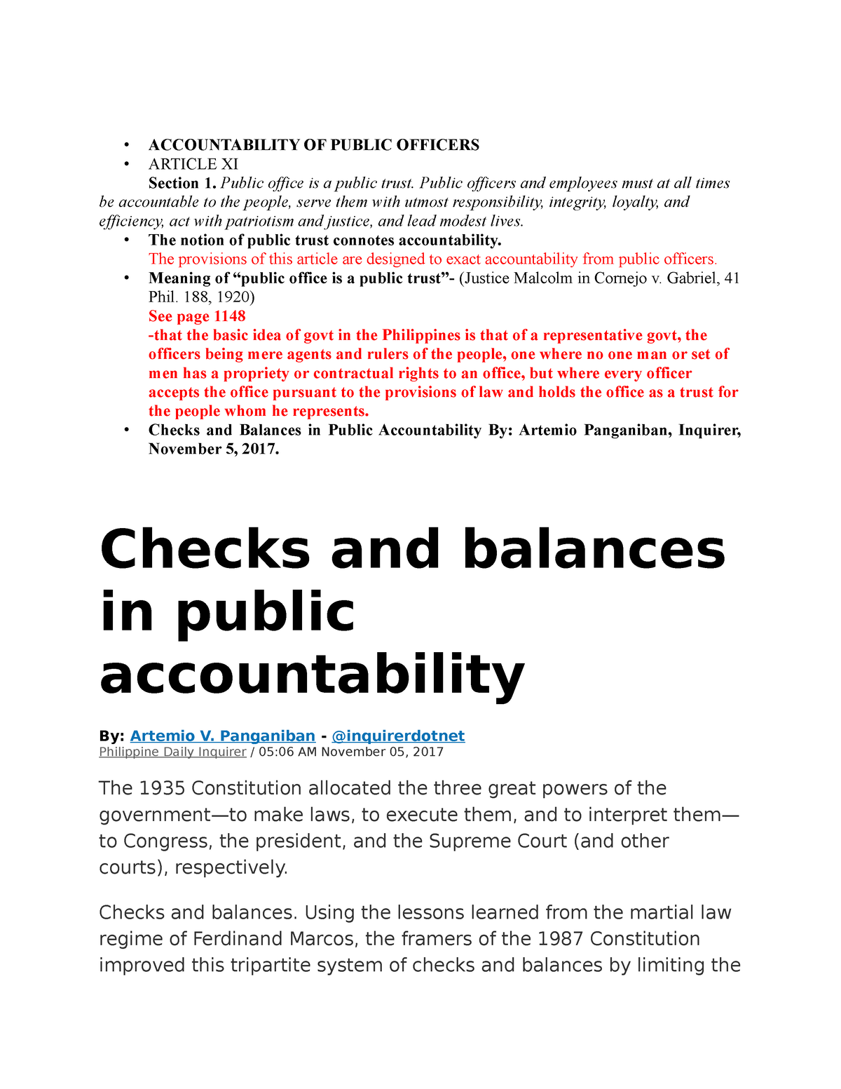 accountability of public officers essay