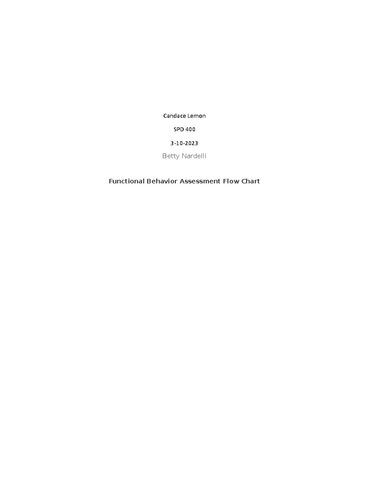 Candace Lemon Functional Behavior Assessment Flow Chart - Candace Lemon ...