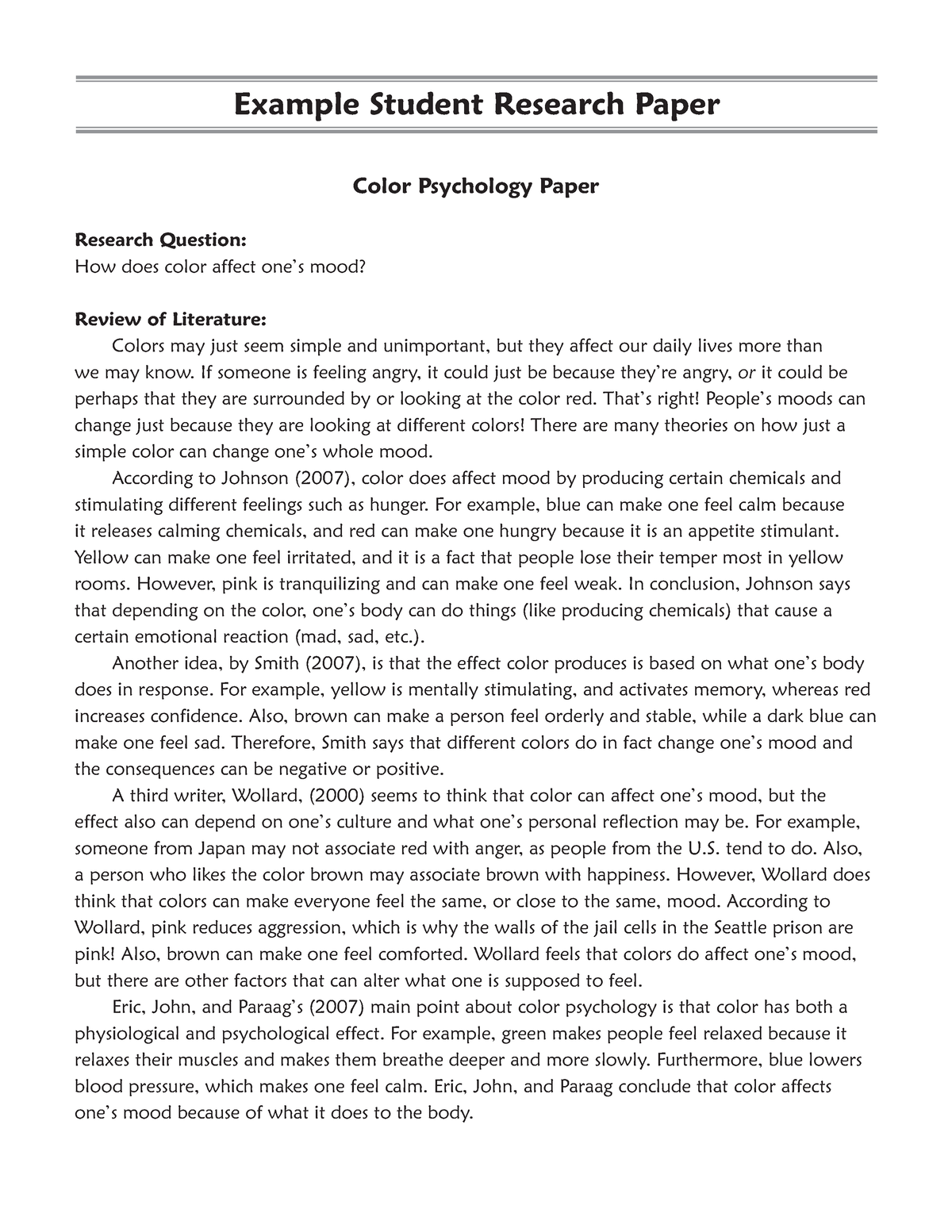 color research paper thesis