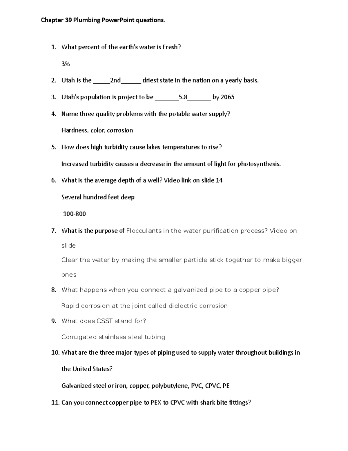 chapter-39-plumbing-power-point-questions-what-percent-of-the-earth-s