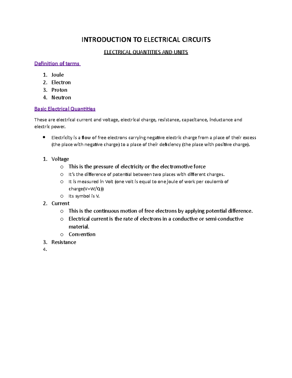 Introduction TO Electrical Circuits INTRODUCTION TO ELECTRICAL
