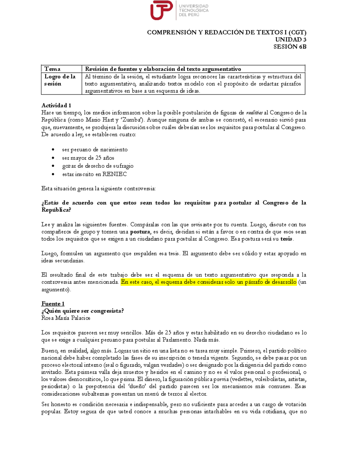 CRT16BTexto Argumentativo Requisitos Congreso CGTGrupo 1 - COMPRENSI”N ...