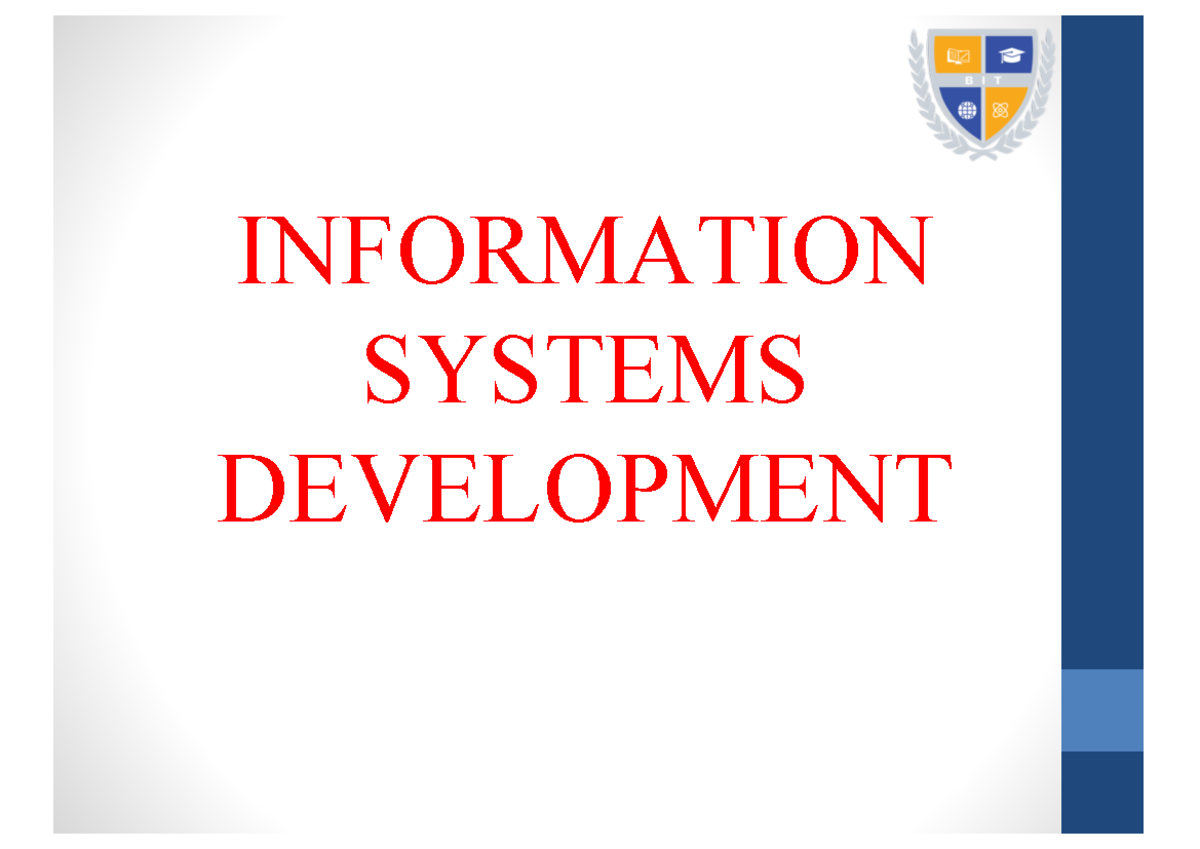 Lecture 02 - IS Lifecycle - INFORMATION SYSTEMS DEVELOPMENT v An ...