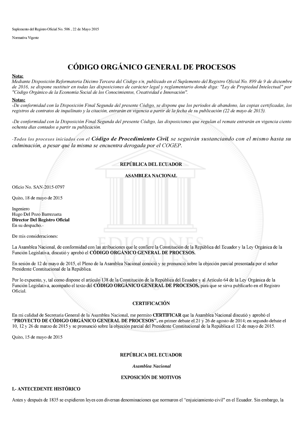 Codigo Organico General De Procesos Cogep Utpl Studocu