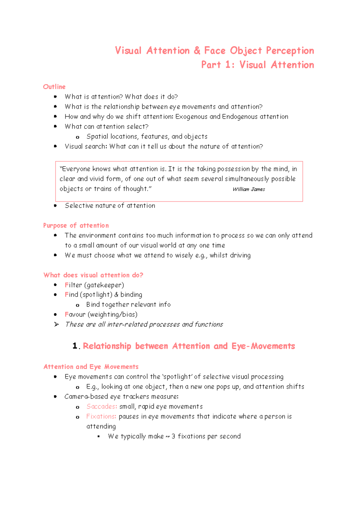 4 - Visual Attention and Object Recognition - Visual Attention & Face ...
